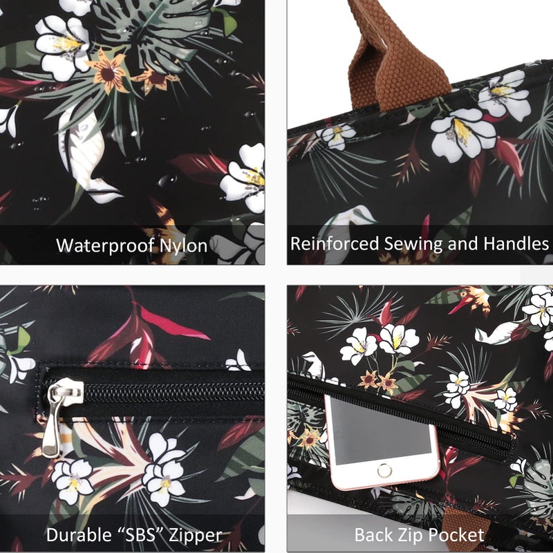 Gloppie Lunch Bag Women Insulated Lunch Box for Women Leakproof Lunch Tote White Flower - Image 5
